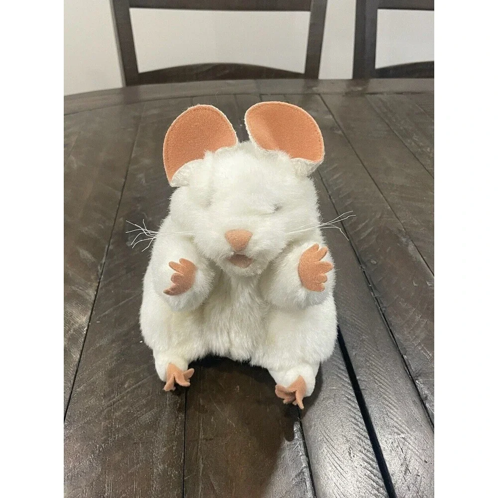 Folkmanis Folk Tails White Mouse‎ Rat Plush Hand Puppet Doll Long Tail 7